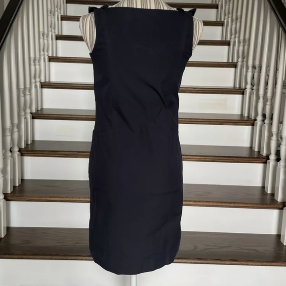 Sleeveless ruffle neck shift summer dress size PP Liz Calaiborne NWT Black - Picture 4 of 10